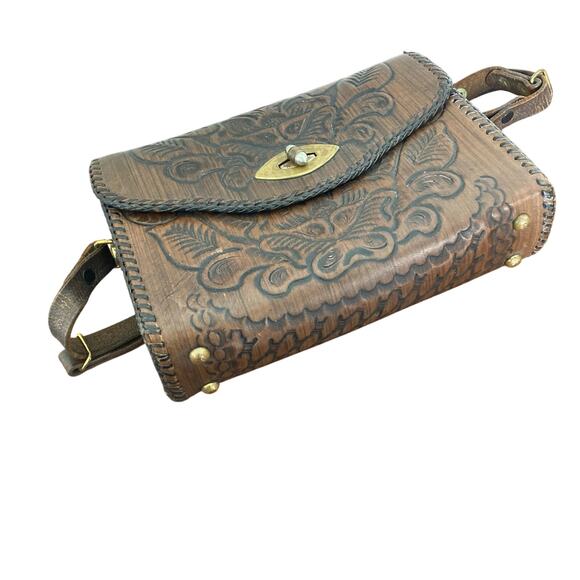 Vintage Joo Kay Tooled Leather Shoulder Bag - Picture 3 of 12